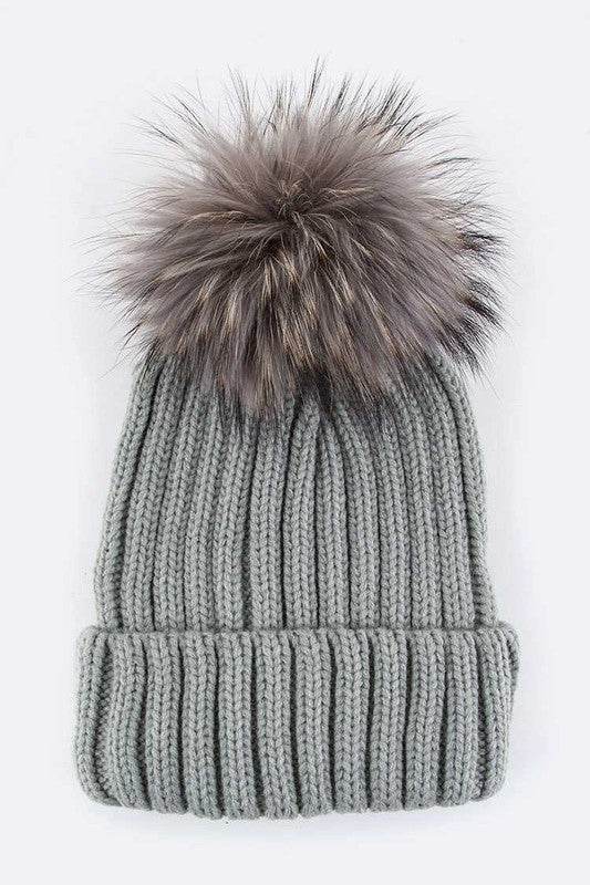 Raccoon Fur PomPom Beanie - Shop Style & More | Fresh Looks, Everyday Deals & Free Shipping