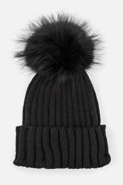 Raccoon Fur PomPom Beanie - Shop Style & More | Fresh Looks, Everyday Deals & Free Shipping