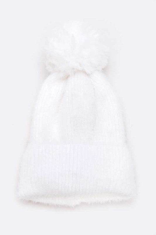 Mohair Faux Fur Pom Soft Beanie - Shop Style & More | Fresh Looks, Everyday Deals & Free Shipping
