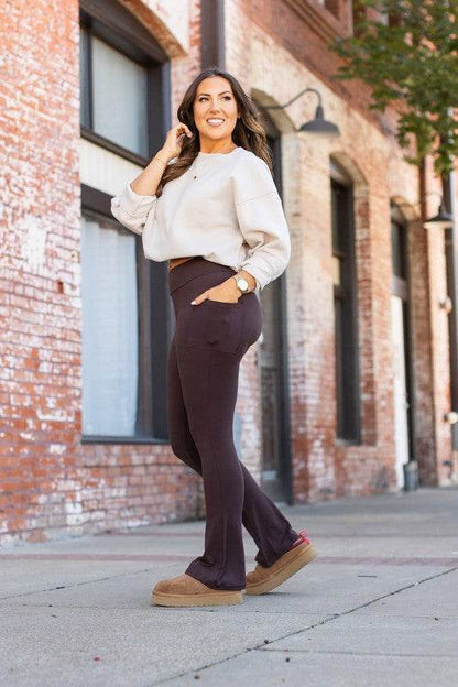 The Brandy Brown Flare with Pockets - Shop Style & More | Fresh Looks, Everyday Deals & Free Shipping