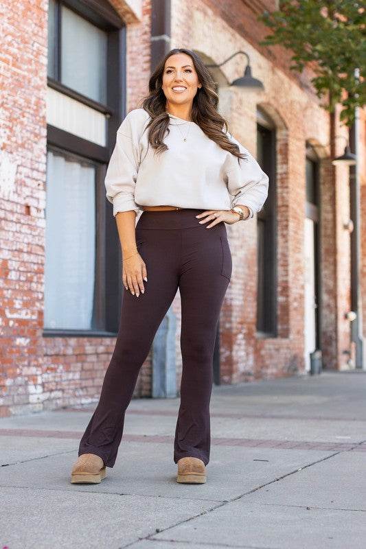 The Brandy Brown Flare with Pockets - Shop Style & More | Fresh Looks, Everyday Deals & Free Shipping