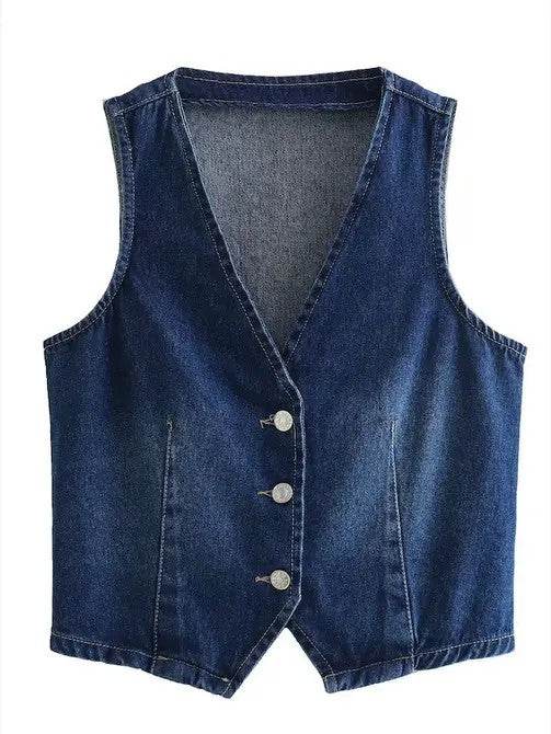 Cropped Denim Vest - Shop Style & More | Fresh Looks, Everyday Deals & Free Shipping