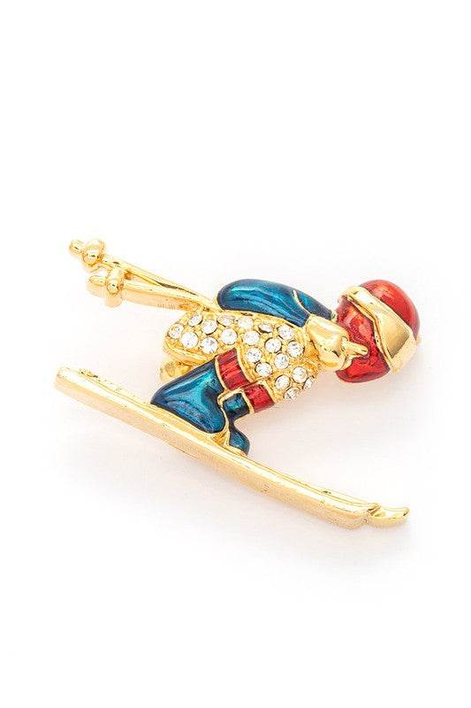 Crystal Skier Brooch - Shop Style & More | Fresh Looks, Everyday Deals & Free Shipping