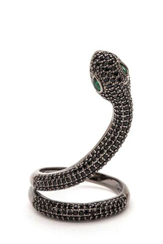 Micro Pave CZ Adjustable Snake Ring - Shop Style & More | Fresh Looks, Everyday Deals & Free Shipping