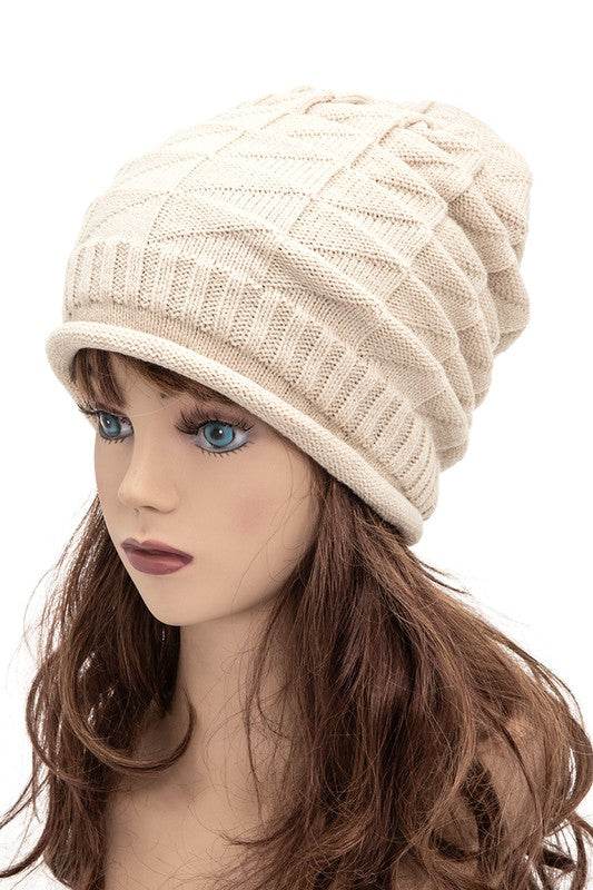Unisex Raised Knit Slouchy Beanie - Shop Style & More | Fresh Looks, Everyday Deals & Free Shipping