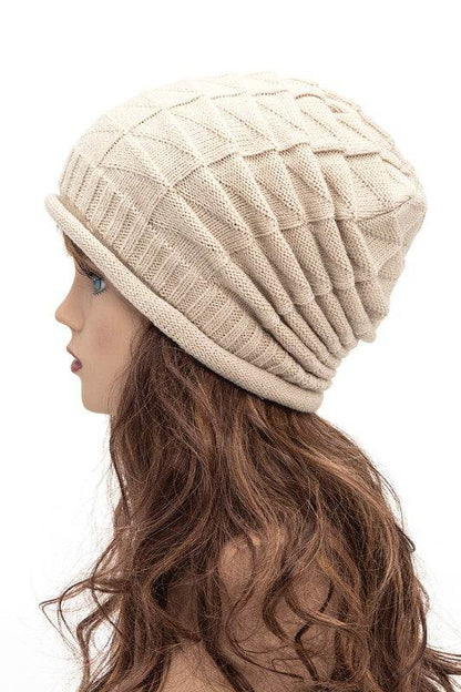 Unisex Raised Knit Slouchy Beanie - Shop Style & More | Fresh Looks, Everyday Deals & Free Shipping