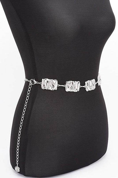 Textured Metal Plate Station Fashion Chain Belt - Shop Style & More | Fresh Looks, Everyday Deals & Free Shipping
