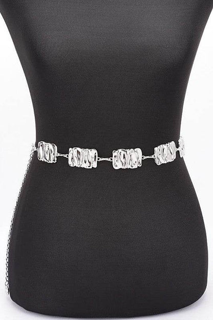 Textured Metal Plate Station Fashion Chain Belt - Shop Style & More | Fresh Looks, Everyday Deals & Free Shipping