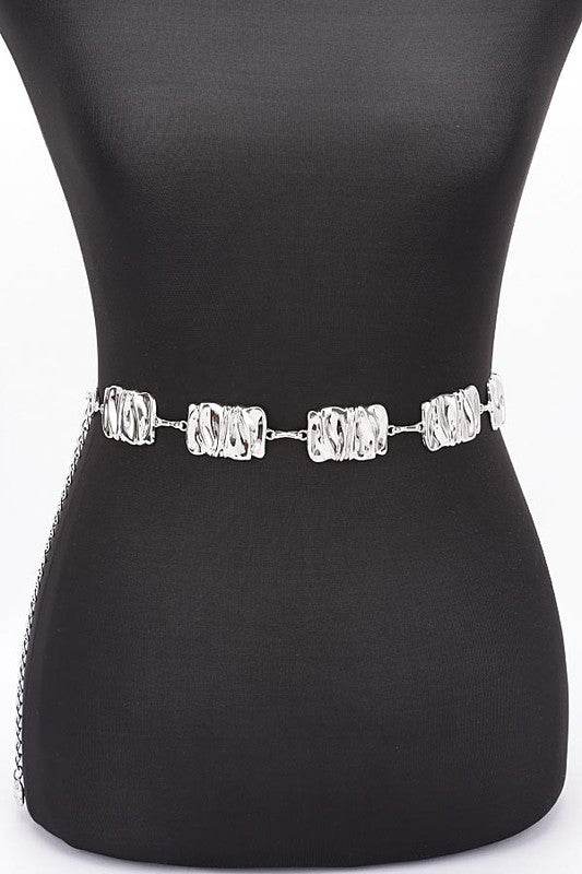 Textured Metal Plate Station Fashion Chain Belt - Shop Style & More | Fresh Looks, Everyday Deals & Free Shipping