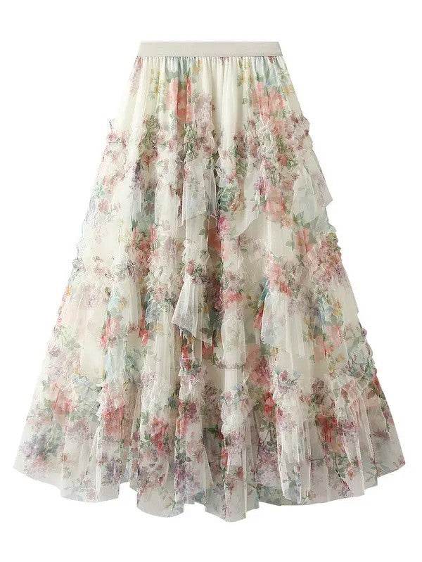 Ruffle Floral skirt - Shop Style & More | Fresh Looks, Everyday Deals & Free Shipping