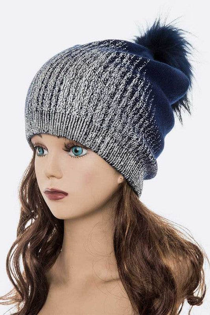 Metallic Cashmere Fur Pom Beanie - Shop Style & More | Fresh Looks, Everyday Deals & Free Shipping
