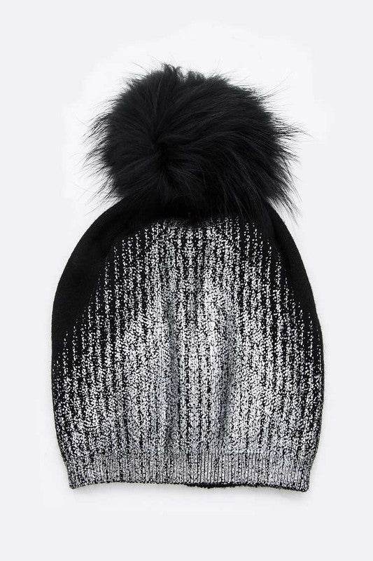 Metallic Cashmere Fur Pom Beanie - Shop Style & More | Fresh Looks, Everyday Deals & Free Shipping