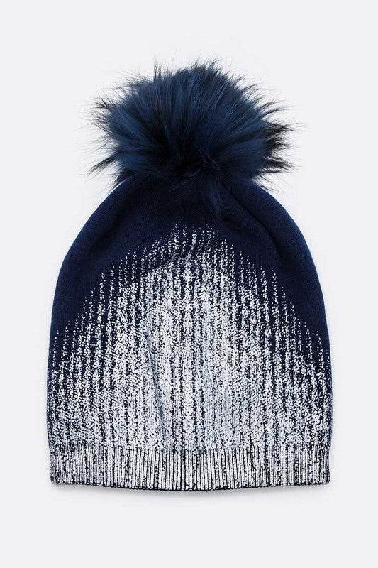 Metallic Cashmere Fur Pom Beanie - Shop Style & More | Fresh Looks, Everyday Deals & Free Shipping