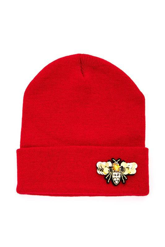 Golden Bee Embellished Winter Knit Beanie - Shop Style & More | Fresh Looks, Everyday Deals & Free Shipping
