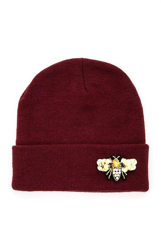 Golden Bee Embellished Winter Knit Beanie - Shop Style & More | Fresh Looks, Everyday Deals & Free Shipping