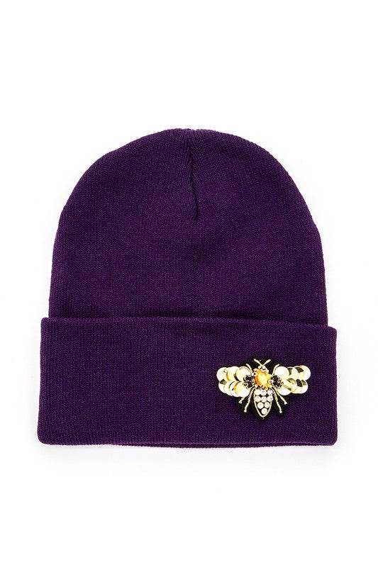 Golden Bee Embellished Winter Knit Beanie - Shop Style & More | Fresh Looks, Everyday Deals & Free Shipping