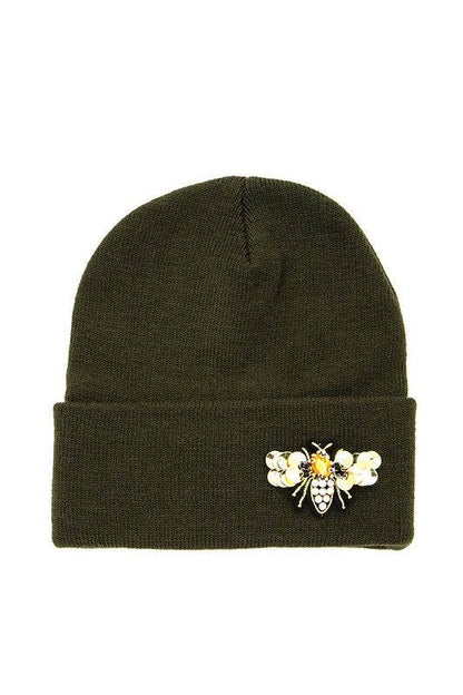 Golden Bee Embellished Winter Knit Beanie - Shop Style & More | Fresh Looks, Everyday Deals & Free Shipping