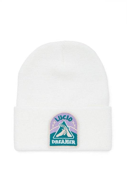 Lucid Dreamer Patch Unisex Knitted Beanie - Shop Style & More | Fresh Looks, Everyday Deals & Free Shipping