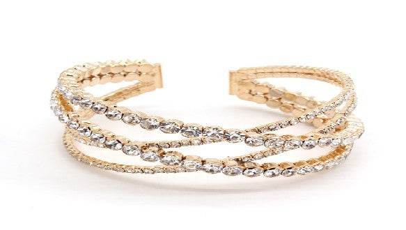 INTERTWINED RHINESTONE CUFF BRACELET - Shop Style & More | Fresh Looks, Everyday Deals & Free Shipping