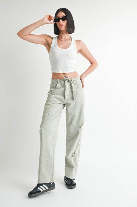 DISTRESSED WIDE LEG PANTS - Shop Style & More | Fresh Looks, Everyday Deals & Free Shipping