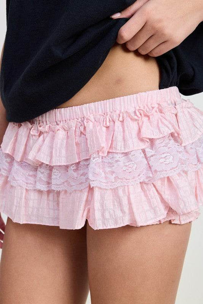 GINGHAM MINI RUFFLE SKORT - Shop Style & More | Fresh Looks, Everyday Deals & Free Shipping