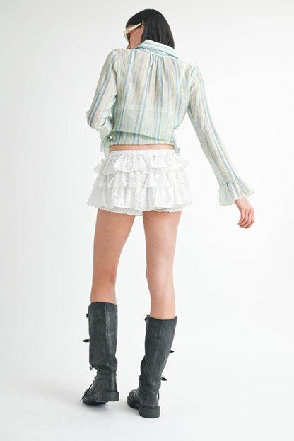 GINGHAM MINI RUFFLE SKORT - Shop Style & More | Fresh Looks, Everyday Deals & Free Shipping