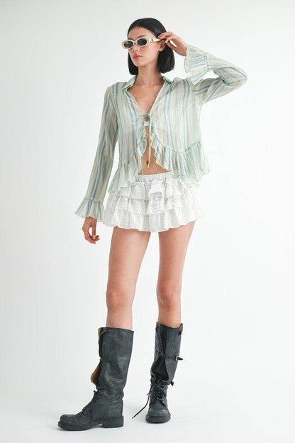 GINGHAM MINI RUFFLE SKORT - Shop Style & More | Fresh Looks, Everyday Deals & Free Shipping