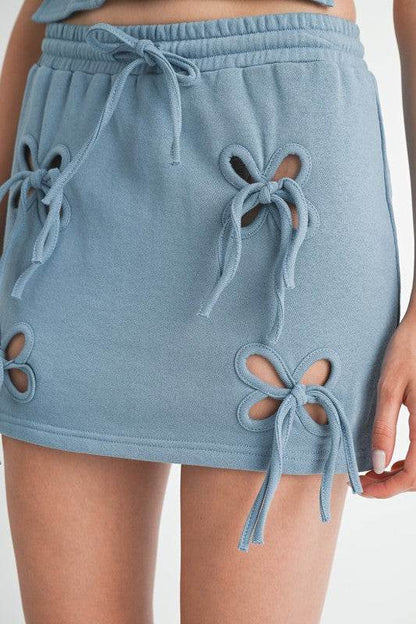 FRENCH TERRY CUTOUT MINI SKIRT - Shop Style & More | Fresh Looks, Everyday Deals & Free Shipping