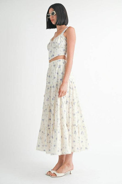 IPA2228S FLORAL TIERED MAXI SKIRT - Shop Style & More | Fresh Looks, Everyday Deals & Free Shipping
