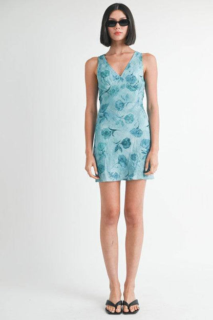 FLORAL V NECK MINI SLIP DRESS - Shop Style & More | Fresh Looks, Everyday Deals & Free Shipping