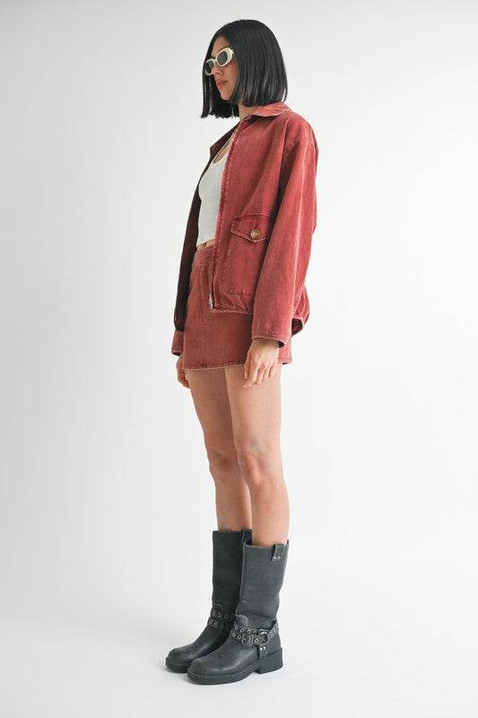 LONG SLEEVE COLLARED DENIM JACKET - Shop Style & More | Fresh Looks, Everyday Deals & Free Shipping