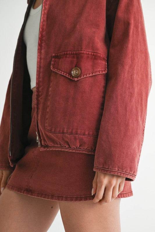 LONG SLEEVE COLLARED DENIM JACKET - Shop Style & More | Fresh Looks, Everyday Deals & Free Shipping