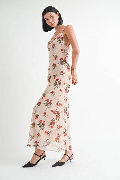 COWL NECK MAXI DRESS WITH OPEN BACK - Shop Style & More | Fresh Looks, Everyday Deals & Free Shipping
