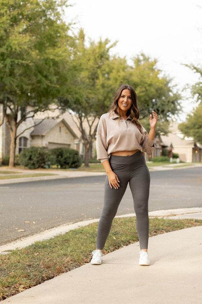 The Caitlin Charcoal Crossover Leggings R2 - Shop Style & More | Fresh Looks, Everyday Deals & Free Shipping