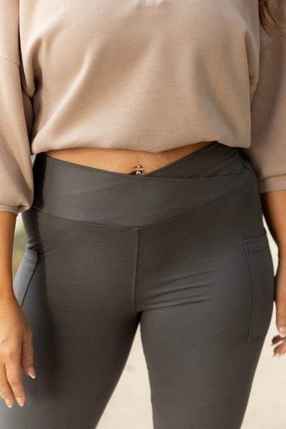 The Caitlin Charcoal Crossover Leggings R2 - Shop Style & More | Fresh Looks, Everyday Deals & Free Shipping