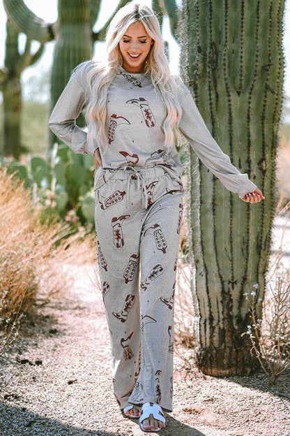 Women Printed Long Sleeve Top Pants Lounge Set - Shop Style & More | Fresh Looks, Everyday Deals & Free Shipping