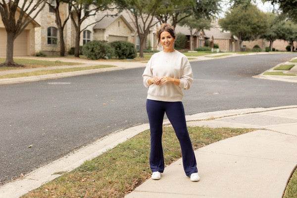 The Mila Navy Bootcut Leggings - Shop Style & More | Fresh Looks, Everyday Deals & Free Shipping