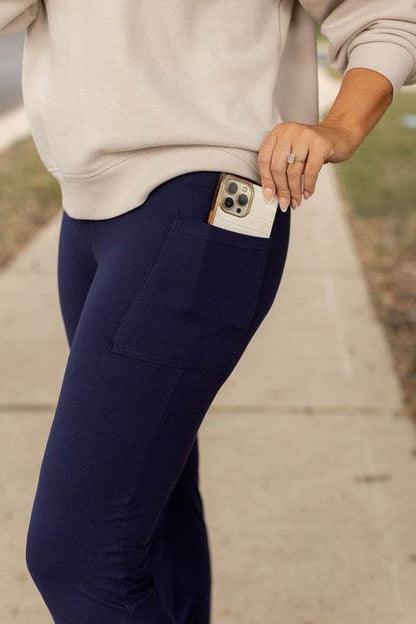 The Mila Navy Bootcut Leggings - Shop Style & More | Fresh Looks, Everyday Deals & Free Shipping