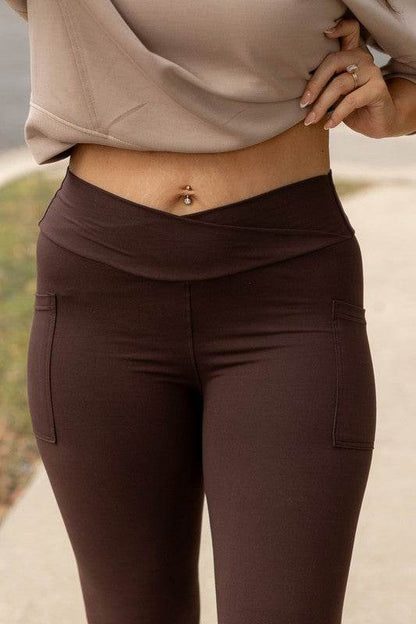 The Becca Brown Crossover Full Length Leggings - Shop Style & More | Fresh Looks, Everyday Deals & Free Shipping