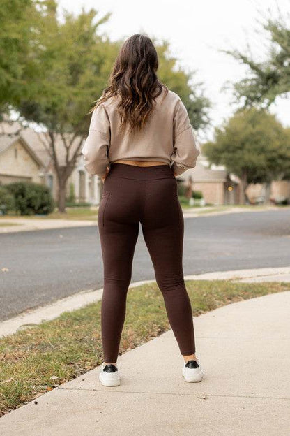 The Becca Brown Crossover Full Length Leggings - Shop Style & More | Fresh Looks, Everyday Deals & Free Shipping