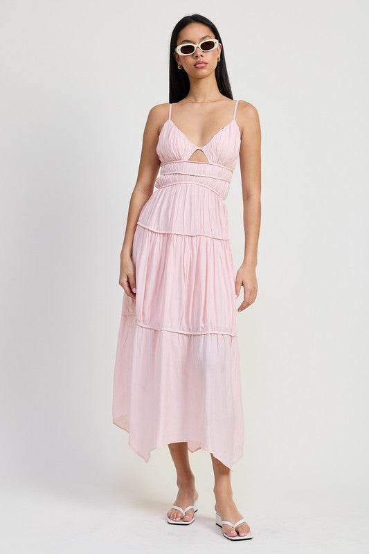 MAXI RUFFLE TIE BACK DRESS - Shop Style & More | Fresh Looks, Everyday Deals & Free Shipping