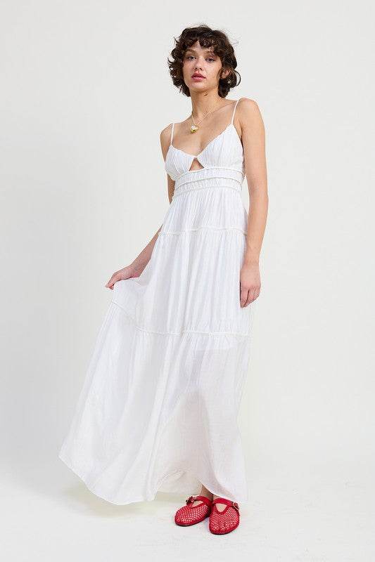 MAXI RUFFLE TIE BACK DRESS - Shop Style & More | Fresh Looks, Everyday Deals & Free Shipping