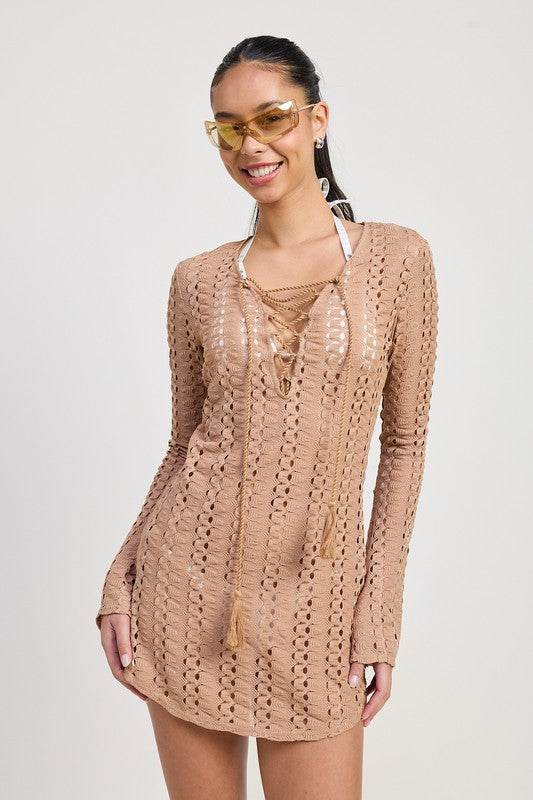 LACE UP COVER UP DRESS - Shop Style & More | Fresh Looks, Everyday Deals & Free Shipping