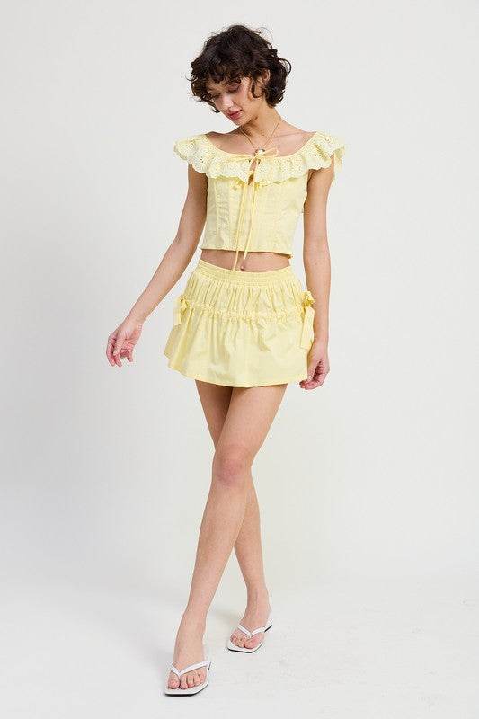 MNII RUCHED POPLIN MINI SKIRT - Shop Style & More | Fresh Looks, Everyday Deals & Free Shipping
