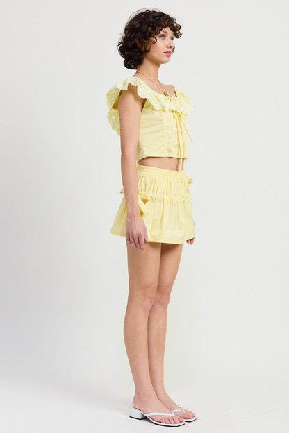 MNII RUCHED POPLIN MINI SKIRT - Shop Style & More | Fresh Looks, Everyday Deals & Free Shipping