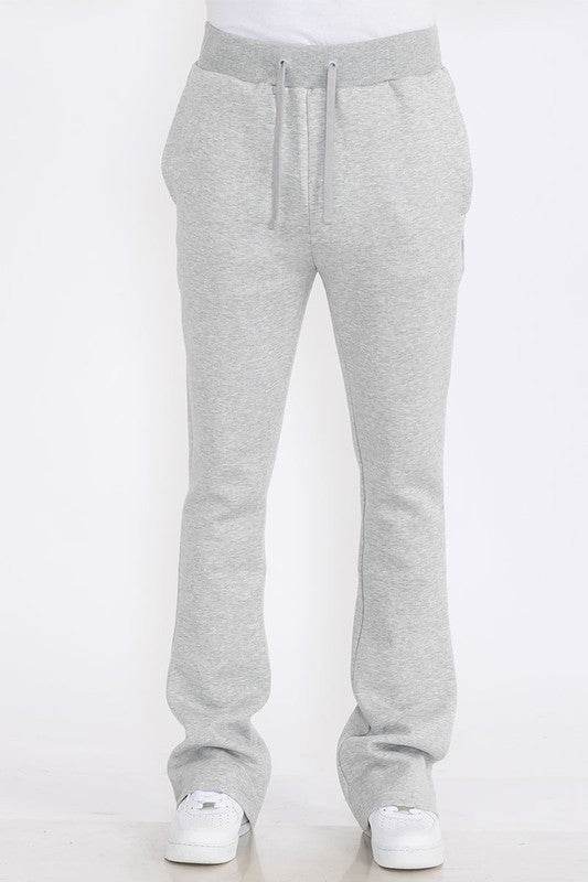 Mens Solid Fleece Flare Stacked PANTS - Shop Style & More | Fresh Looks, Everyday Deals & Free Shipping