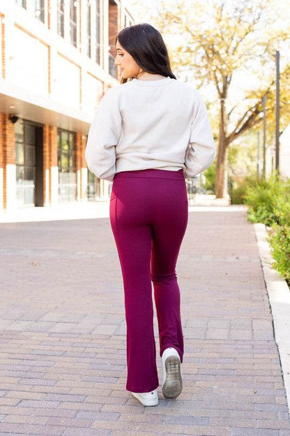 The Maeve Maroon Bootcut Leggings Round 2 - Shop Style & More | Fresh Looks, Everyday Deals & Free Shipping