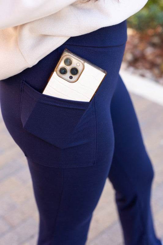 The Mila Navy Bootcut Leggings - Shop Style & More | Fresh Looks, Everyday Deals & Free Shipping