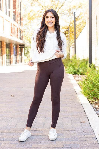 The Becca Brown Crossover Full Length Leggings - Shop Style & More | Fresh Looks, Everyday Deals & Free Shipping