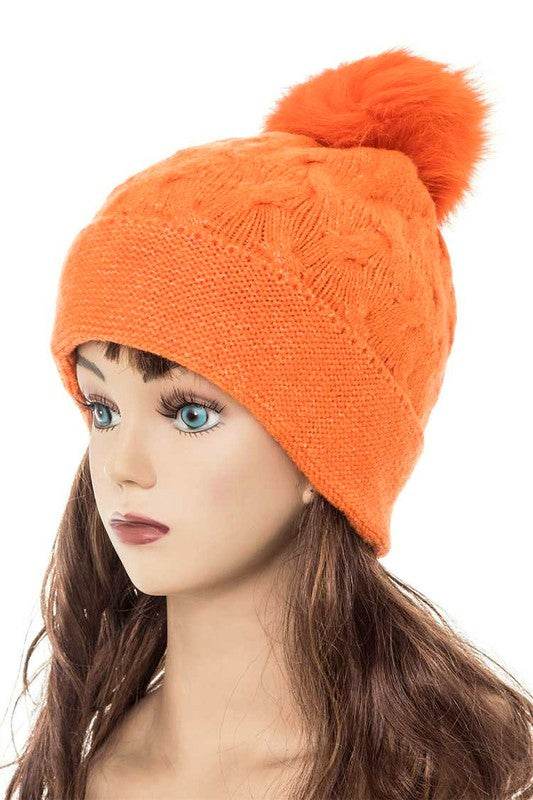 Cuffed Genuine Fur Pom Slouchy Beanie - Shop Style & More | Fresh Looks, Everyday Deals & Free Shipping